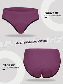 Qualicos Women's 4D Padded Bike Underwear Cycling Bicycle Shorts Biking Riding Briefs Biker Cycle Undershorts Perfect For Biking, Spinning, MTB Liner Driving, Virtual Bike Training, Motorbike, Horse Riding, Triathlon - Red Violet - View 5