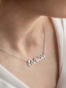 1 pièce Bijou en acier inoxydable personnalisé minimaliste avec nom personnalisé, convient pour le port quotidien et les célébrations. Collier avec nom personnalisé, bijou pour femme. Cadeau personnalisé, cadeau pour demoiselle d'honneur, cadeau pour elle, bijou fait main. Idéal pour la Saint-Valentin, la Fête des Mères, l'Aïd, la rentrée scolaire, cadeau personnalisé - Multicolore - Voir 9