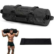 nnYes4All Sacos de Arena para Entrenamiento Sacos Ajustables sin Relleno para Entrenamiento con Asas Varios Colores ycc - NegroS525libras - Ver 1
