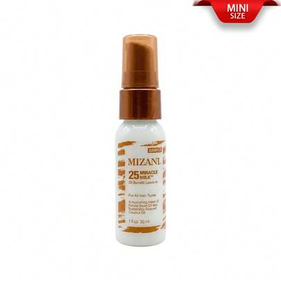  Mizani 25倍奇迹牛奶免洗护发素，适用于卷发，30毫升迷你装，蕴含椰子油，抗毛躁，热保护，不含酒精，不含对羟基苯甲酸酯