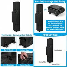 63 Inch Tent Storage Bag With WheelsOversized Long Storage Bag Waterproof Beach Tent Canopy Carrying Bag With Handles Equipment Bag 1680D Roller Bag Only Without Canopy - Black - View 1
