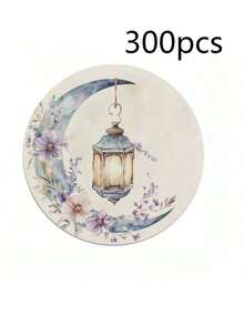 Set 1/2/4/6/8/300 buc, șervețele rotunde de lux, fundal negru cu modele de lună și felinare de Ramadan, dimensiuni 15*15 inch/38*38 cm. Mai multe modele disponibile, fiecare perfect potrivit pentru cinele de Ramadan și decorul casei. Fabricate din material 100% poliester, lavabile la mașină, o alegere ideală pentru decorarea casei. - Multicolor - Vizualizare 22