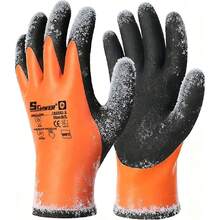 2 Pairs FreezeGuard Winter Work Gloves, ANSI A2 Cut Resistant Freezer Gloves For Outdoor Cold Weather Keep Hands Warm, Waterproof Gloves For Shoveling Snow, Ice Fishing, XL,39730509 - 卡其色 - 查看 1
