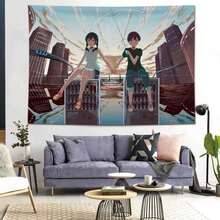 Colorful Anime Wall Art Tapestry Fun Kawaii Decor For Teen Room Dorm Photo Shoot Props Two Dimensional Shooting Party Props - 彩色 - 查看 6