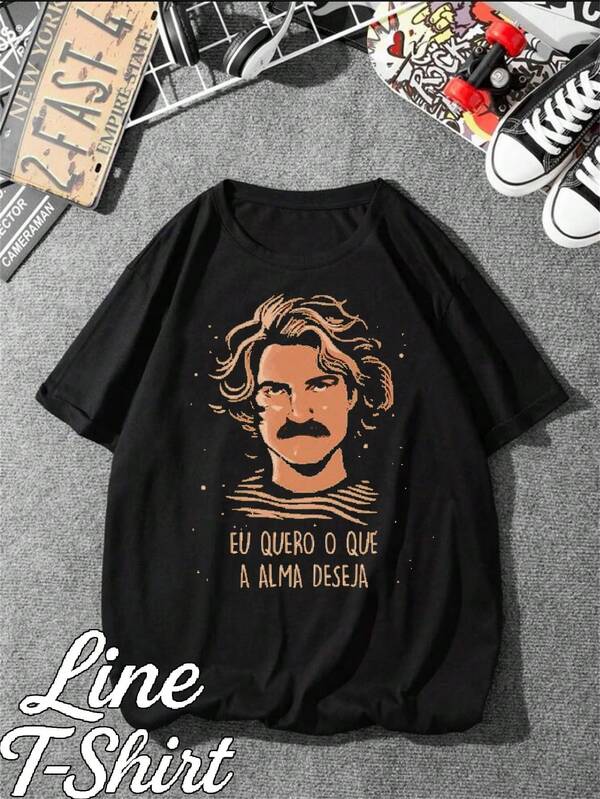 Camiseta Belchior Cantor Musico Mpb Classico Brasil Musica Naiconal Unissex Masculino Feminino 100% Algodão Top Premium Streetwear Lançamento Envio Imediato Varias Cores!!