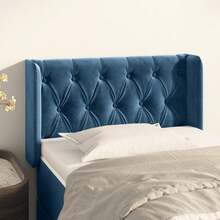vidaXL Tête de lit con orejas Bleu Foncé 83x16x78/88 cm terciopelo - Azul - Ver 1