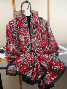 1pc Fashionable Outdoor Shawl Scarf, New Printed Scarf, Luxury Neckerchief 85*180CM, Women Silk Scarf - Multicolor - View 1