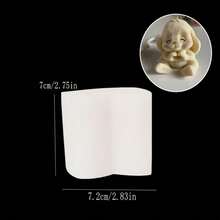 可爱兔子造型蜡模，树脂硅胶材质 - 拥有生动的眼睛和蓬松的耳朵，适用于制作蜡烛、肥皂、史莱姆、石膏、蜡制品 - DIY生日、情人节、复活节装饰品 - 耐用易清洗的硅胶模具，适合家居装饰或礼品制作，兔子配件，礼品制作，纹理细节，灵活的工艺工具 - 坐臥心型兔子矽膠模具 - 查看 11