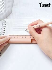 1 Set Multifunctional Compass Ruler Pencil, 3-In-1 Student Stationery Geometry Drawing Tool, Practical High-Quality Math Compass Ruler Pencil Set For School & Office, Back To School - Multicolor - View 13