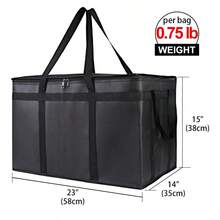 2PK Cooler Insulated Food Delivery Bag With Bottom For Delivery Drivers, XXXLarge Thermal Bags For Catering Hot Pizza, Travel Camping Picnic BasketGrocery Reusable Warmer Frozen, BlackBlue - XXXLargeWithHardBott - 查看 8