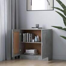 vidaXL Biblioteca cinza beton 82,5x30,5x80 cm Bois d'ingénierie - Cinza - Ver 3