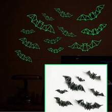 Calcomanías Murciélagos Fluorescentes 12 Unidades 16.5 Cm - Negro - Ver 8
