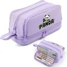 Panda Gel Pens, Soft Grip Clickable Erasable Pen, Student Gift Prizes, 0.5mm Blue Ink, Large-Capacity Multi-Layer Pencil Case, Back To School Supplie Essentials Office Supplies Valentine's Day Gifts