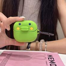 1个可爱大嘴巴Jiji风格蓝牙耳机保护套，适用于 4、3和Apple Pro 2，采用硅胶材质，可用作耳机保护套/收纳盒/支架，配有颈带和手机挂绳，男女通用 - 彩色 - 查看 9