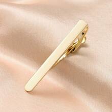 4 件套简约金色、黑色、银色拉丝铜合金领带夹，男士商务正装衬衫及西装配饰