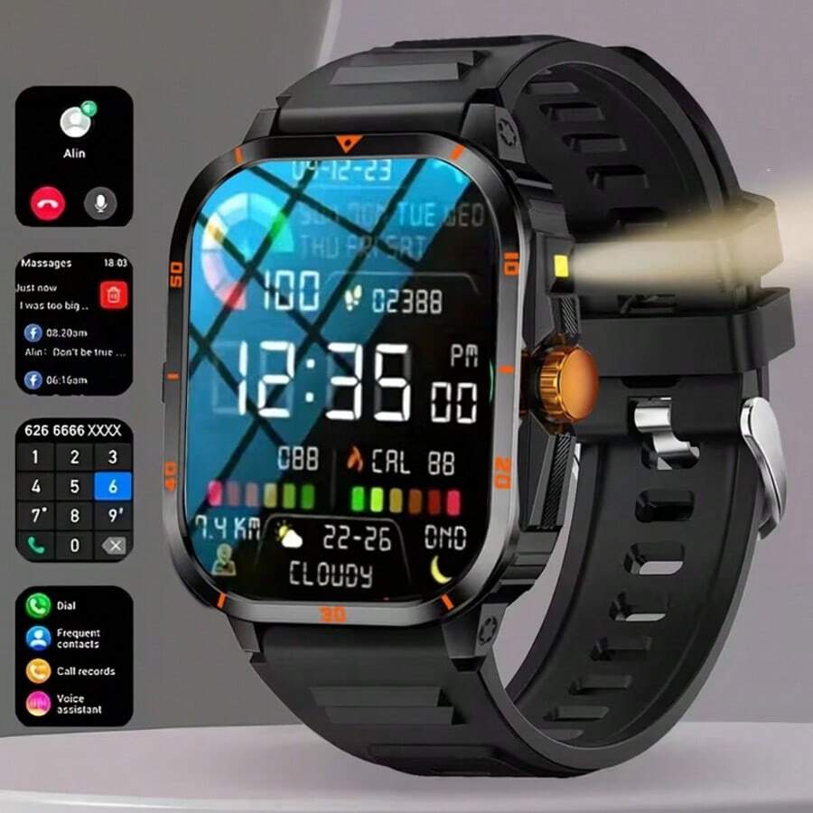 Smart Watch With Wireless Calling/Dialing, Message Reminders, Multi-Sport Modes, Pedometer, And Activity Tracking. Suitable For Fitness Use, 2.01-Inch TFT Screen, Customizable Watch Face Wallpaper, Music Playback, Remote Photography, Silicone Strap, Compatible With Android And IOS - 彩色 - 查看 1