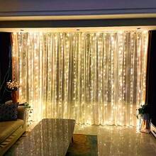 1pc Enchanting Wedding Decor LED Curtain Lights, USB Powered Fairy String Lights With 8 Flashing Modes And Remote Control (Batteries Not Included), Suitable For Home Bedroom Window Wall. Decoration Lighting For Single Party, Wedding, Birthday, Party, Festival, Valentine's Day - USB Plug Curtain Light - View 27