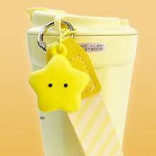 Miniso Chiikawa Series Usagi 360mL /12.17oz Beige Insulated Coffee Cup - Stainless Steel Material, Bunny Cartoon Print, Detachable Charm & Leak-Proof Lid For Office/Commute(1PC) - Yellow - View 6