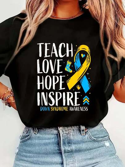 100% Cotton Awareness Day Socks 3-21 Trisomy T-Shirt Short Sleeve Round Neck Casual Top For Summer & Spring, Women's Men's Graphic Tee