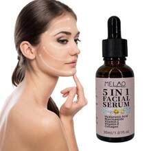 MELAO 5-In-1 Anti-Aging Facial Serum, Infused With Hyaluronic Acid, Niacinamide, Vitamin C, Vitamin E And Collagen, Deeply Hydrating, Brightening, Wrinkle Reducing, Suitable For All Skin Types, 30ml/1.01fl Oz - Dusty Pink - View 2