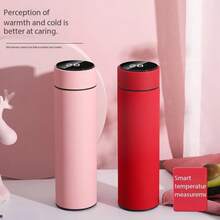 AMAZING VISION Botella térmica de 480 ml de acero inoxidable 304 con acabado mate, pantalla de temperatura inteligente, ideal para coche - azul - Ver 6