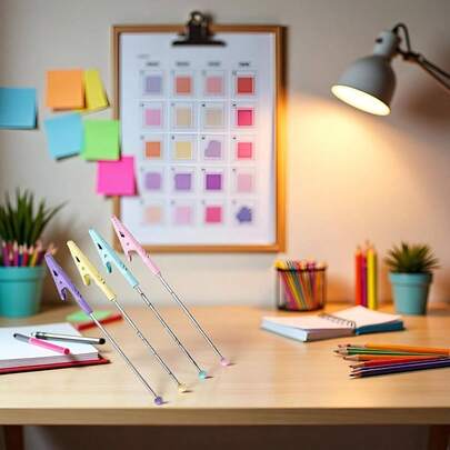 4 Pieces Multicolor Metal Wire Alligator Clips, 14.1x 1.2cm, Photo And Card Holder, Desk Organizer, Memo Holders Desk Accessories And Workspace Organizers