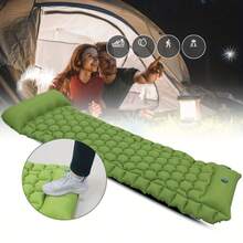 超轻露营睡垫，带枕头，内置脚踏气泵，充气睡垫，便携轻巧，适合露营、背包旅行、徒步旅行、帐篷露营 - 彩色 - 查看 2