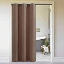 Patio Door Curtain Sound Blocking, Bedroom Privacy Room Divider Curtain Screen Partitions, Thermal Insulated Blackout Closet Sliding Door Curtain (1 Panel, 8.3ft Wide By 7ft Long, Gray) - 卡布奇諾 - 查看 12