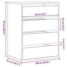 vidaXL Comò angolare grigio cemento 60x41x76 cm in legno d'ingegneria - Grigio - Visualizzare 10