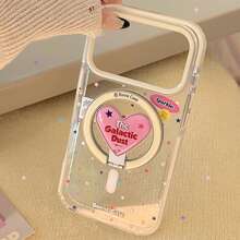 GUCADI 1个白色边框磁吸式彩色星空+玫瑰蓝星空心形磁吸支架，适用于苹果17 Pro Max/16/14/13透明软手机壳 - 白邊 - 查看 3