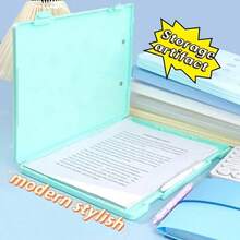 A Large-Capacity Plastic Folder With Storage Box, Ideal For Office Documents, Music Sheets, And Exam Papers. - 粉紅色 1 件 - 查看 8