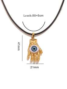 1 pieza Collar con colgante de ojo de diablo de estilo punk de acero inoxidable, accesorio para hacer joyas DIY - Ojo de demonio - Ver 5