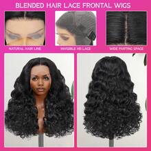 NATAN Luxurious 26-Inch Deep Wave Wig - High Temperature Fiber, 5*5 Lace Area, 130% Density - Unisex-Adult, Perfect For Everyday & Party Styles - Natural & Black - View 7