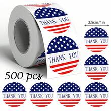 500 miếng/cuộn Hình dán ngôi sao và cờ xanh, hình tròn 1 inch, thích hợp trang trí sổ lưu niệm, nhật ký, DIY, phù hợp sử dụng hàng ngày và các bữa tiệc, chất liệu PVC chống thấm nước. - Nhiều màu - Xem 8