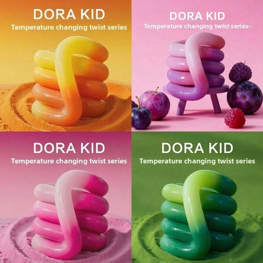 4pcs/Set 2026 New Twist Stress Relief Toys, Twist & Turn Sensory Toys, Temperature Changing Color, Suitable For Youth And Adults - Multicolor - View 1