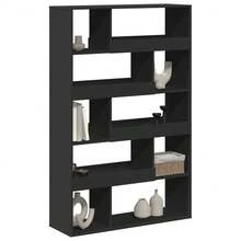 vidaXL Cloison de séparation noir 100x33x156,5 cm bois d'ingénierie - Noir - Voir 3