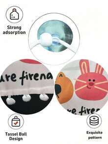 1pc Cartoon Style Sunshade Curtain, Suitable For Heat Insulation, Sun Protection, UV Protection, Applicable For Daily Commute, Self-Driving Travel And Various Car Models