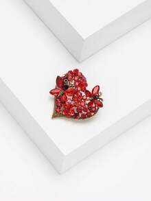 Rhinestone Heart Brooches - Luxury Love Pins For Women Unisex Casual Party Jewelry Accessories / Friends Gifts Badges Decoration - Love - View 6