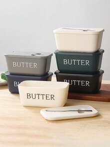 1pc Butter Box,With Butter Spatula,Butter Dish,Cover,Butter Storage Container,Often Suitable For Kitchen Baking And Gift-Giving,Sealed Butter Container Covers The Countertop Or Refrigerator Can Be Cleaned In The Dishwasher - View 5