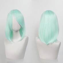 Karida 14-Inch Synthetic Fiber Cosplay Wig With Bangs, Layered Straight Hair, Unisex Cosplay Wig, High Density, Natural-Looking Cosplay Wig For Men And Women