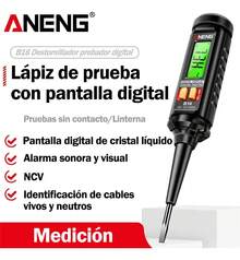Aneng B16 Voltaje De Probador Digital Led Sin Contacto Ncv Lápiz probador de voltaje - Negro - Ver 1