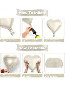 6/12 globos con forma de corazón de color rosa y blanco, globos de papel de aluminio con forma de corazón de color rosa claro y crema de 18 pulgadas para decoración de fiestas de cumpleaños, bodas, compromisos, aniversarios y San Valentín - Multicolor - Ver 3