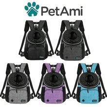 Mochila frontal para perro, mochila ajustable para perros y gatos, transportadora ventilada para senderismo, camping, viajes, bolsa de transporte para perros pequeos, medianos, cachorros, gatos grandes, mximo 15 libras, gris oscuro - Grisoscuro grande - Ver 7