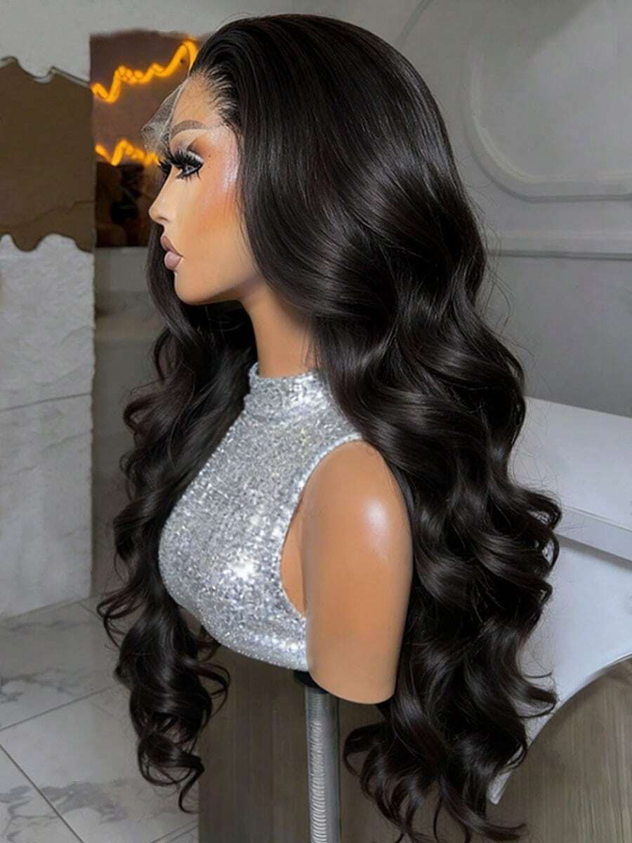 13x6 Lace Front 250% Density Lace Front Wig Human Hair Body Wave Transparent Brazilian Virgin Human Hair Wigs 13x4 Lace Front Wigs Human Hair Pre Plucked With Baby Hair For Women Natural Black 8-42 Inch - Natural Black - 查看 1