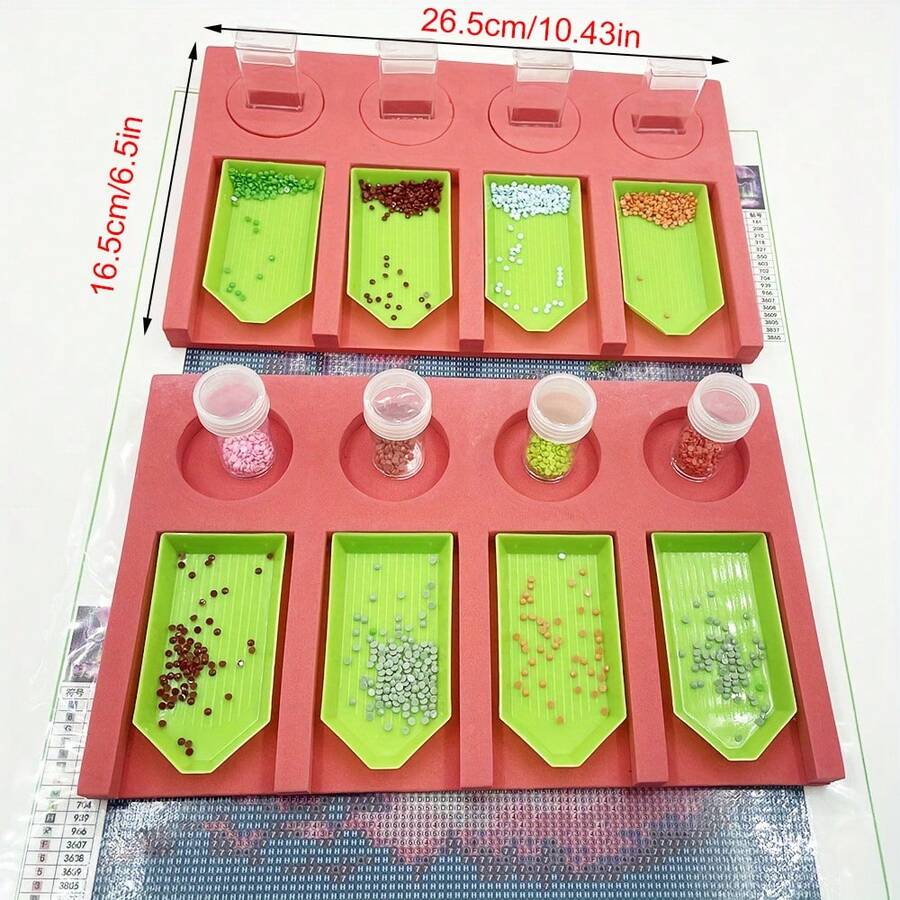1/2/3/3/5pcs Red Foam Diamond Painting Accessories Tray Storage Box Container - Red - View 1