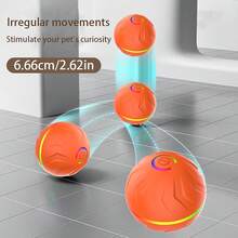1pc Interactive Dog Toys Dog Ball,Durable Active Rolling Ball Wicked Ball,Automatic Moving Bouncing Rotating Ball For Puppy/Small/Medium Dogs,Fun And Engaging Gift ﻿Interactive Dog Toys Dog Ball,[Newly Upgraded] Durable Motion Activated Automatic Rolling Ball Toys For/Small/Medium/Large Dogs ﻿ - Multicolor - View 3