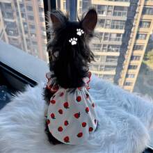 Pet Cat Dog Strawberry Dress, Sleeveless Princess Dress, Lightweight Anti-Shedding Clothes For Small Dogs, Spring/Summer - Multicolor - View 9