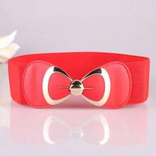New Fashion Versatile Belt Korean Women's Belt, Bow Elastic Belt Waist Seal - 黑色 - 查看 2