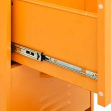 vidaXL Armoire de rangement Jaune moutarde 42,5x35x101,5 cm Acier - Jaune citron - Voir 9