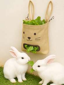 New Rabbit Hay Feeder Bag, Hanging Hay Rack Feeding Bag, Large Capacity Anti-Scratch Hay Rack For Guinea Pigs - Multicolor - View 3